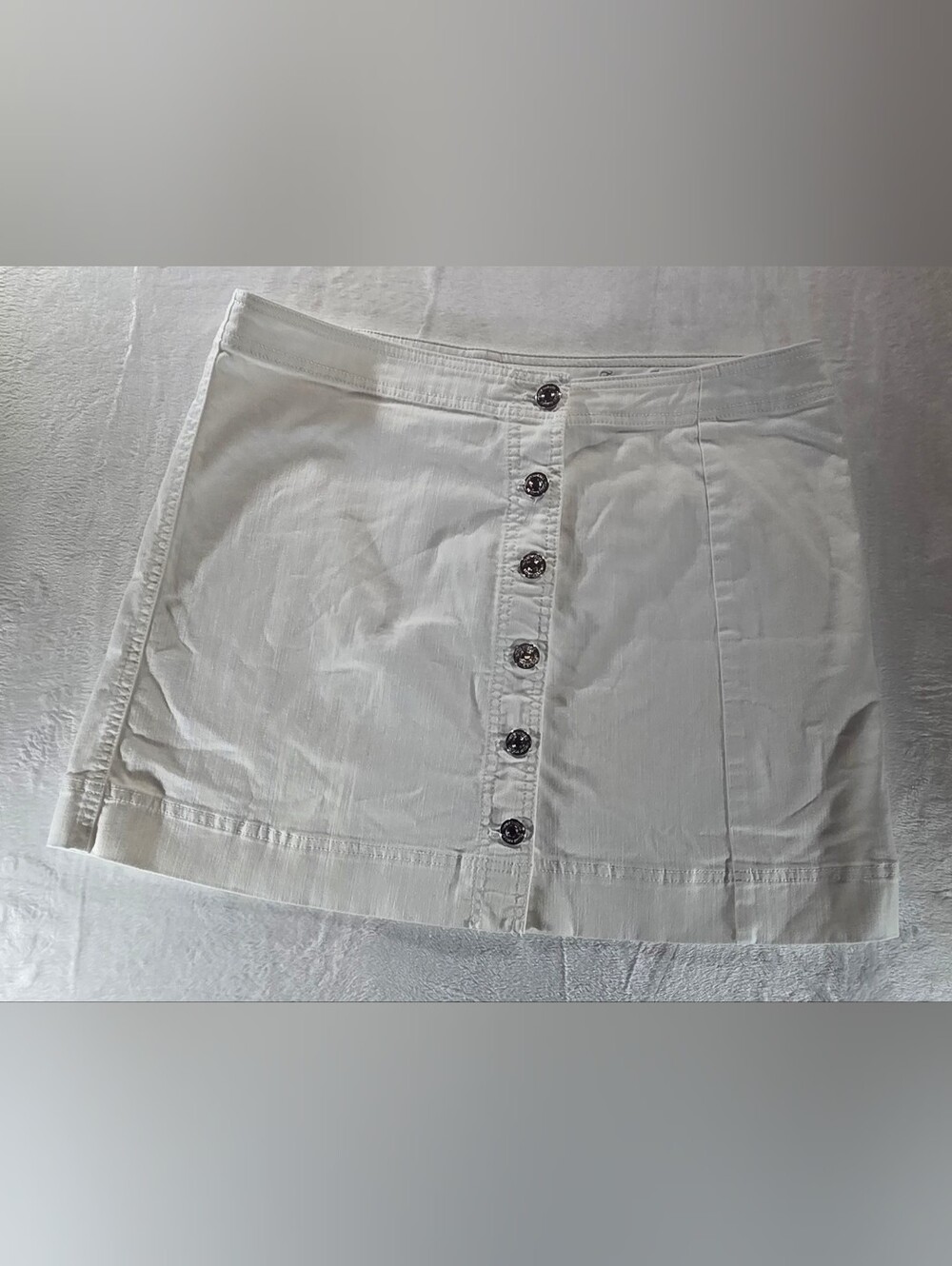 Tommy Bahama White Twill Button Front Mini Skirt Women’s Size 10 Solid - 0082